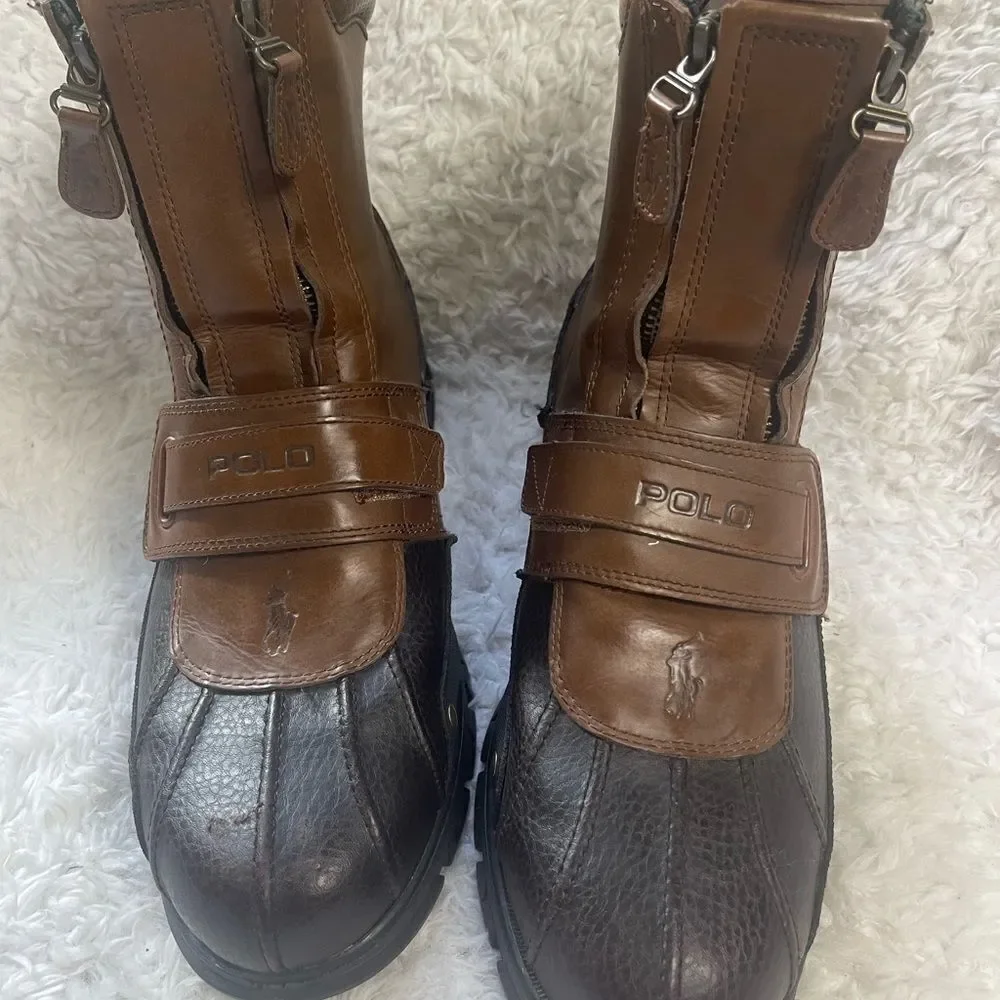 Polo Ralph Lauren Men's Darrance Ankle Boot, Tan/ Black SZ13D